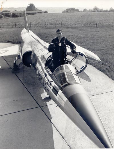 There cannot have been too many ex-Squadron members who went on to fly the F-104. Here David Huddleston is in the cockpit of RCAF CF-104