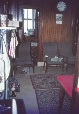 The interior of the Flannans lighthouse apart from the modern chairs is unchanged in the 1960s from the day the men disappeared. The Flannan Isles Lighthouse was known amongst the NLB Lightkeepers as The Kennel and was not a popular posting.