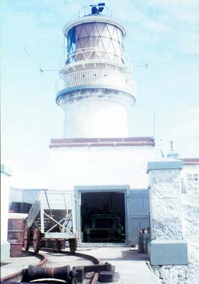 The area outside the winch room where the trolleys were kept.